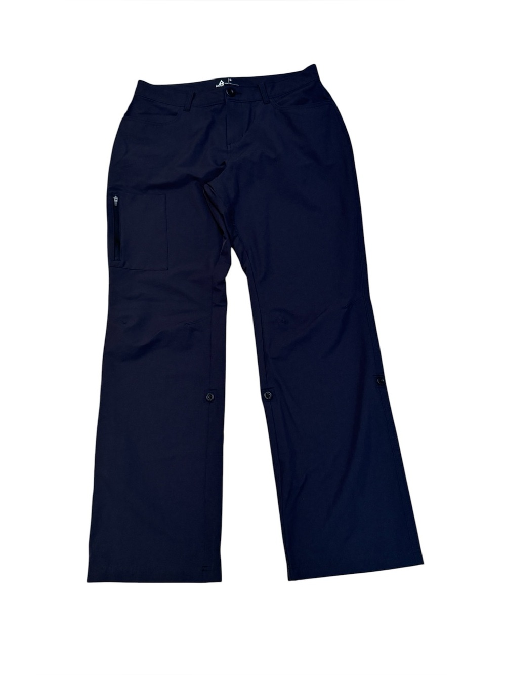 Ascend Women’s Black Nylon Hiking Trail Roll Button Cuff Legs Pants Size 10